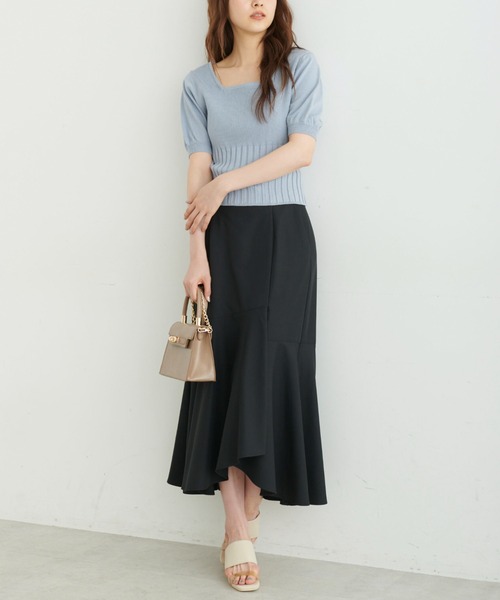 FREE'S MART(フリーズマート)の「【Sシリーズ対応】◆ラッフルマーメイドスカート(スカート・レディース・ベージュ/ブラック/ピンク・MEDIUM/X-SMALL/SMALL)」の4枚目の写真