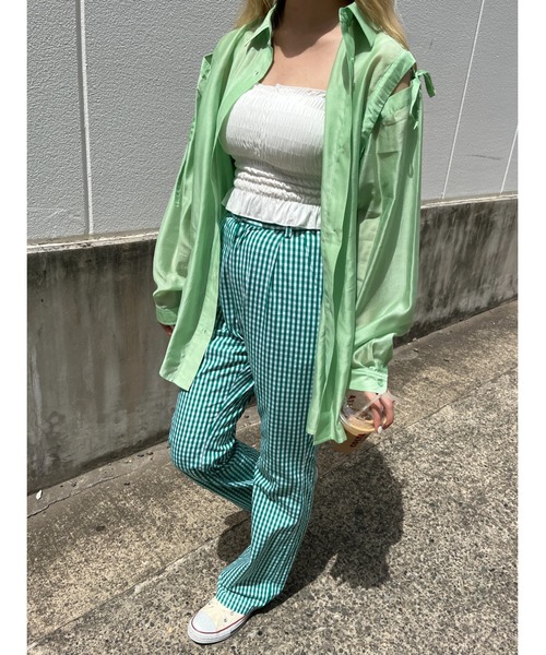 WC（ダブル シー）の「2WAY肩開きシアービッグシャツ（シャツ/ブラウス・レディース・ホワイト/オレンジ/ブルー/グリーン・FREE）」の18枚目の写真