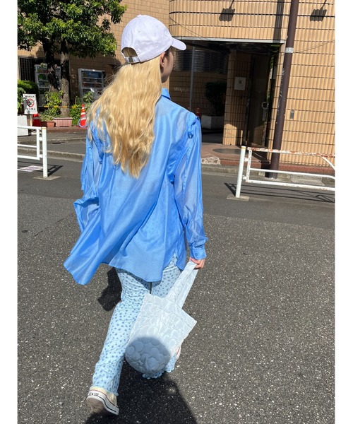 WC（ダブル シー）の「2WAY肩開きシアービッグシャツ（シャツ/ブラウス・レディース・ホワイト/オレンジ/ブルー/グリーン・FREE）」の22枚目の写真