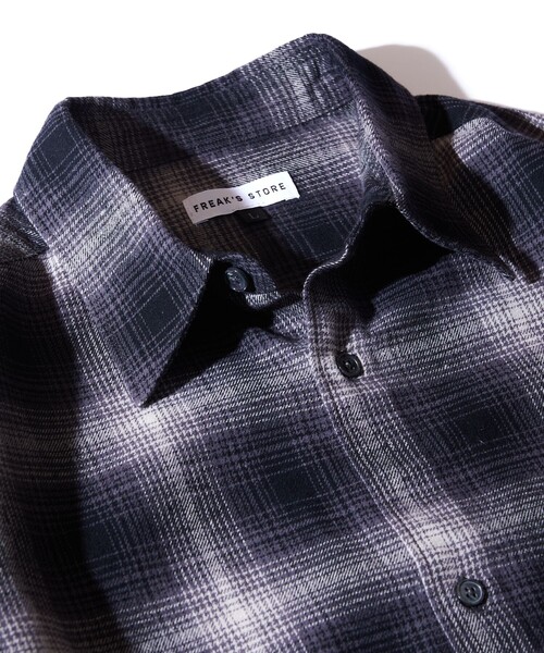 FREAK'S STORE（フリークスストア）の「WEB限定 Relax Fit リラックスフィット オンブレチェック ネルシャツ/ビッグシルエット（シャツ/ブラウス・メンズ・ブラック/ネイビー/オリーブ・SMALL/LARGE/MEDIUM）」の6枚目の写真