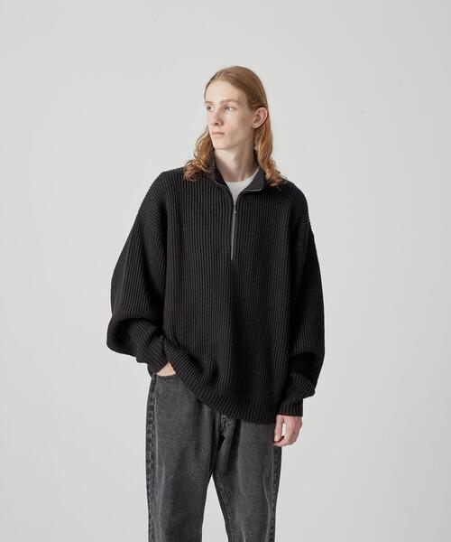 CITEN（シテン）の「＜CITEN＞ハーフジップニット（ニット/セーター・メンズ・ブラック/グレー/ホワイト・FREE）」の9枚目の写真