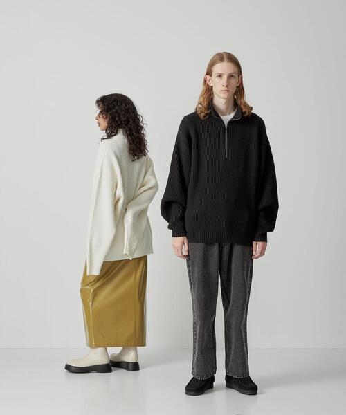 CITEN（シテン）の「＜CITEN＞ハーフジップニット（ニット/セーター・メンズ・ブラック/グレー/ホワイト・FREE）」の16枚目の写真