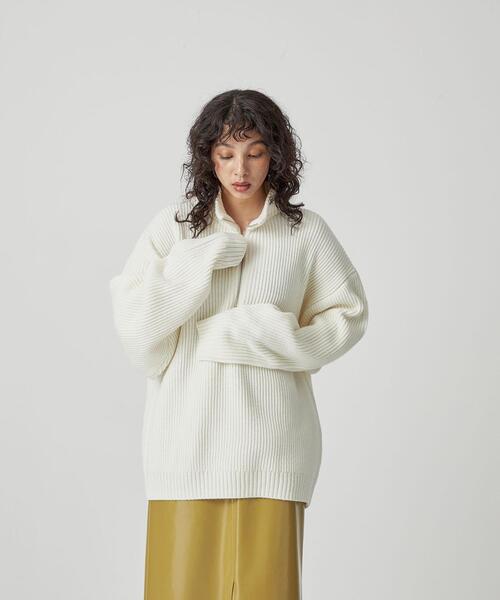 CITEN（シテン）の「＜CITEN＞ハーフジップニット（ニット/セーター・メンズ・ブラック/グレー/ホワイト・FREE）」の20枚目の写真