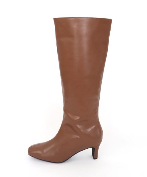 Pierrot（ピエロ）の「ジップレススクエアトゥロングブーツ（ブーツ・レディース・ブラック/ブラウン/ベージュ・S/M/L/LL）」の9枚目の写真