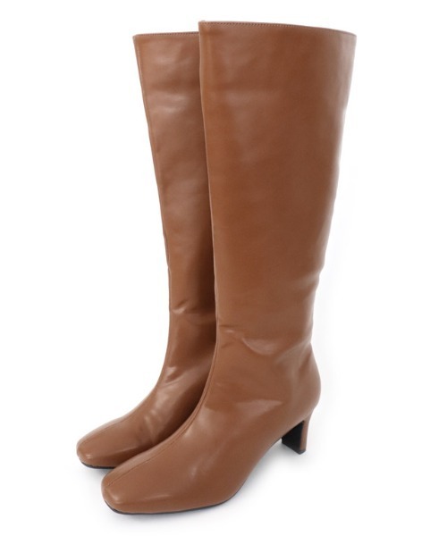 Pierrot（ピエロ）の「ジップレススクエアトゥロングブーツ（ブーツ・レディース・ブラック/ブラウン/ベージュ・S/M/L/LL）」の13枚目の写真