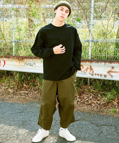 Universal Style Wear（ユニバーサルスタイルウェア）の「Universal Style Wear 尾州 ビシュウ ロンTee (MADE IN JAPAN)（Tシャツ/カットソー・メンズ・ブラック/オフホワイト/杢グレー・MEDIUM/LARGE/X-LARGE）」の12枚目の写真