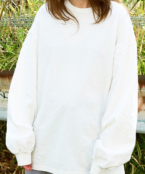 Universal Style Wear（ユニバーサルスタイルウェア）の「Universal Style Wear 尾州 ビシュウ ロンTee (MADE IN JAPAN)（Tシャツ/カットソー・メンズ・ブラック/オフホワイト/杢グレー・MEDIUM/LARGE/X-LARGE）」の4枚目の写真