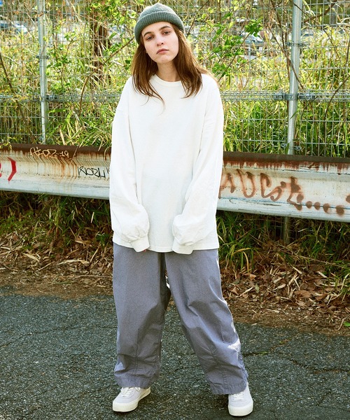 Universal Style Wear（ユニバーサルスタイルウェア）の「Universal Style Wear 尾州 ビシュウ ロンTee (MADE IN JAPAN)（Tシャツ/カットソー・メンズ・ブラック/オフホワイト/杢グレー・MEDIUM/LARGE/X-LARGE）」の9枚目の写真