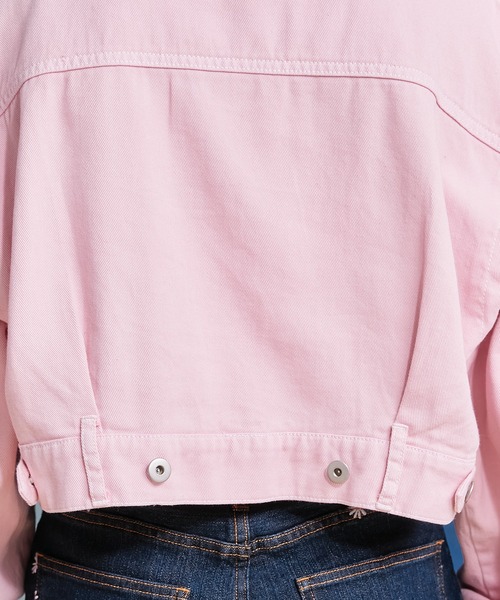 HELLO.SANFRANCISCO（ハローサンフランシスコ）の「【HELLO.SANFRANCISCO】カットアウトカラーショートジャケット（デニムジャケット・レディース・ピンク/オレンジ/グリーン・ONE SIZE）」の19枚目の写真