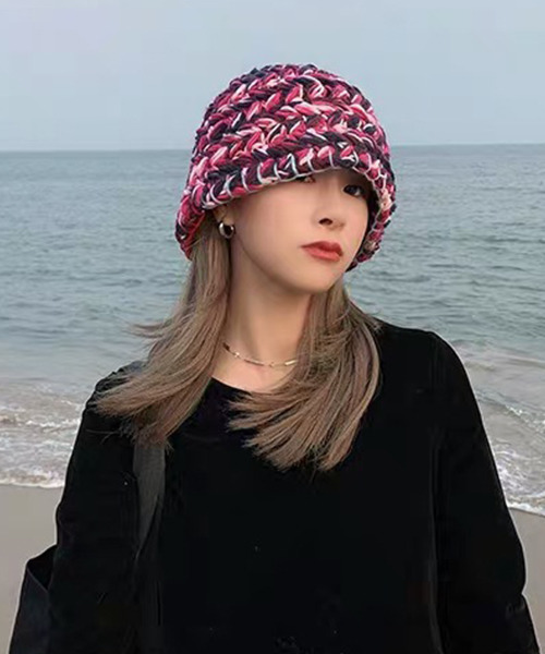 c.u.l（シーユーエル）の「ミックスカラー ニットバケットハット cula449（ハット・レディース・オレンジ系その他/ピンク系その他・FREE）」の8枚目の写真