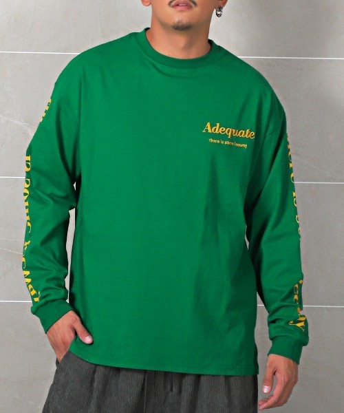 LUXSTYLE(ラグスタイル)の「袖ロゴプリントロンT(Tシャツ/カットソー・メンズ・ホワイト/ブラック/ブルー/グリーン・L/M)」の1枚目の写真