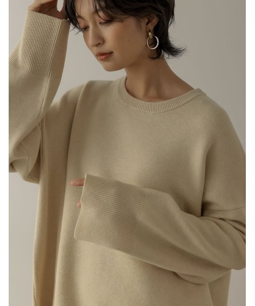 [神山まりあさん着用]ミラノリブスウェットニットプルオーバー