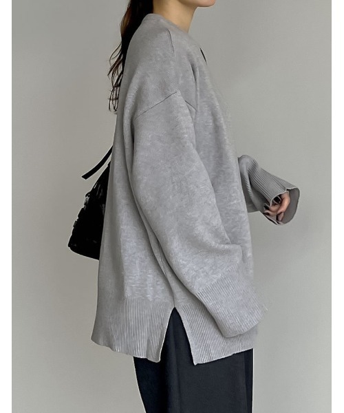 Re:EDIT（リエディ）の「ミラノリブスウェットニットプルオーバー（ニット/セーター・レディース・アイボリー/ブラック/グレイッシュベージュ/パープル/グリーン/ブルー/イエロー/グレー/アイボリー系/ピンク・MEDIUM/LARGE）」の12枚目の写真