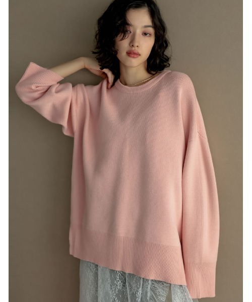 Re:EDIT（リエディ）の「ミラノリブスウェットニットプルオーバー（ニット/セーター・レディース・アイボリー/ブラック/グレイッシュベージュ/パープル/グリーン/ブルー/イエロー/グレー/アイボリー系/ピンク・MEDIUM/LARGE）」の14枚目の写真