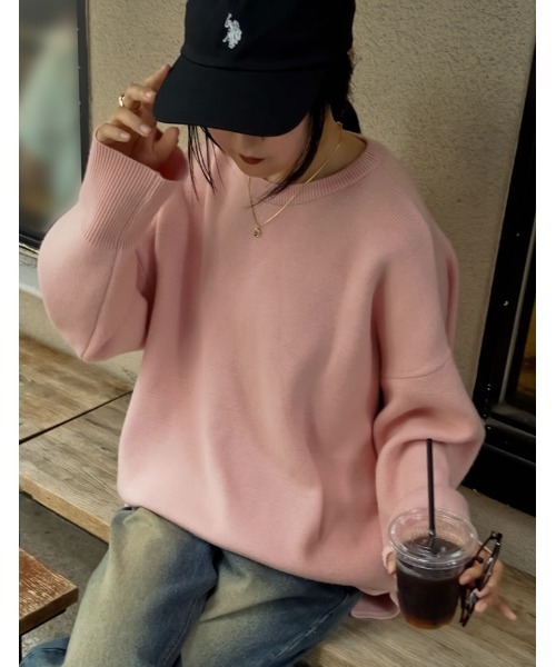 Re:EDIT（リエディ）の「ミラノリブスウェットニットプルオーバー（ニット/セーター・レディース・アイボリー/ブラック/グレイッシュベージュ/パープル/グリーン/ブルー/イエロー/グレー/アイボリー系/ピンク・MEDIUM/LARGE）」の18枚目の写真