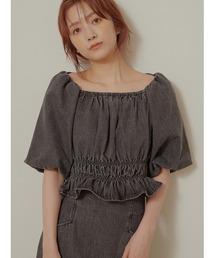 Stylevoice for xxx（スタイルヴォイスフォー）の「ウエストシャーリングデニムトップス（セットアップ対応）（Tシャツ/カットソー）」