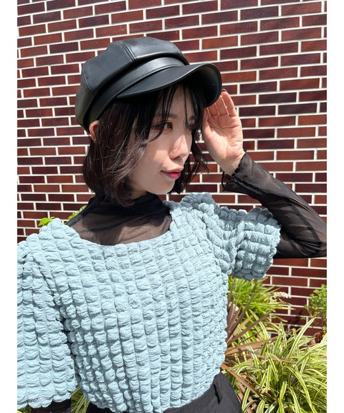 WC（ダブル シー）の「PUキャスケット（キャスケット・レディース・ブラック・FREE）」の4枚目の写真