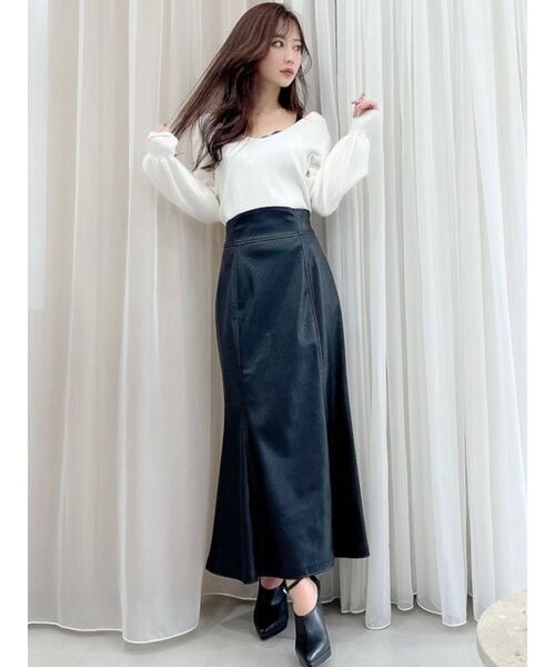 RESEXXY(リゼクシー)の「レースキャミセットニットトップス(ニット/セーター・レディース・ホワイト/ブラック/ベージュ/ブラウン・FREE)」の8枚目の写真