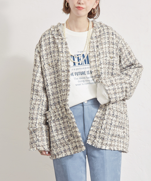 美品♡B.C STOCK ツイードジャケット オーバーサイズ ゆったり感 美品♡B.C STOCK ツイードジャケット オーバーサイズ ゆったり感