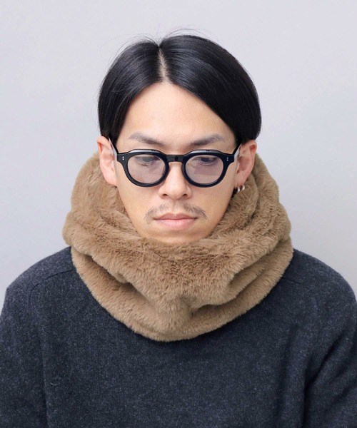 A.M.S.（エーエムエス）の「ふわふわ フェイクファー ビッグシルエット フーディー（ネックウォーマー/スヌード・メンズ・カーキ/グレー/ベージュ/ブラック・FREE）」の21枚目の写真