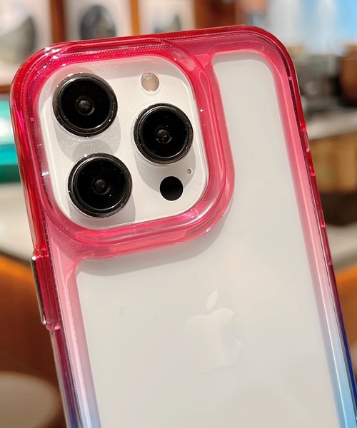 TeddyShop（テディショップ）の「【iPhone14/13用】ハイブリッドグラデーションネックストラップ付ケース（スマホケース/カバー・メンズ・イエロー×グリーン/パープル/ブラック×ブルー/ネイビー/ピンク・ONE SIZE）」の10枚目の写真