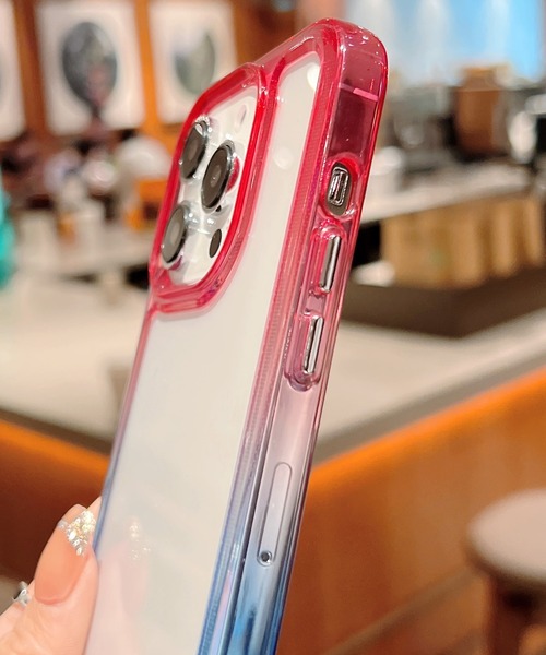 TeddyShop（テディショップ）の「【iPhone14/13用】ハイブリッドグラデーションネックストラップ付ケース（スマホケース/カバー・メンズ・イエロー×グリーン/パープル/ブラック×ブルー/ネイビー/ピンク・ONE SIZE）」の11枚目の写真