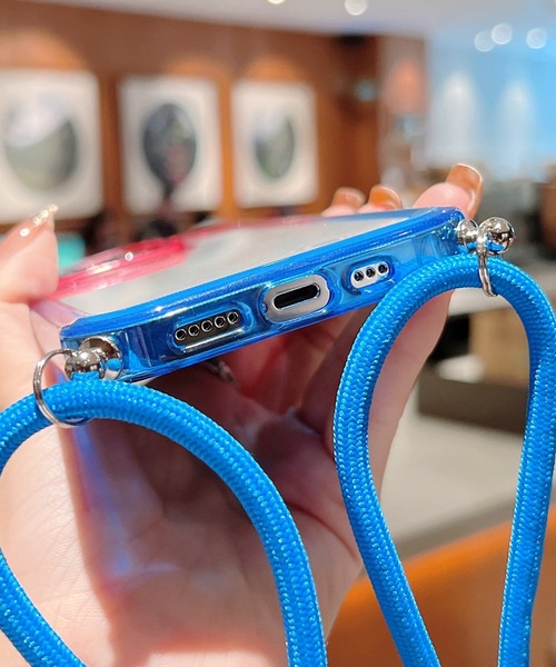 TeddyShop（テディショップ）の「【iPhone14/13用】ハイブリッドグラデーションネックストラップ付ケース（スマホケース/カバー・メンズ・イエロー×グリーン/パープル/ブラック×ブルー/ネイビー/ピンク・ONE SIZE）」の12枚目の写真