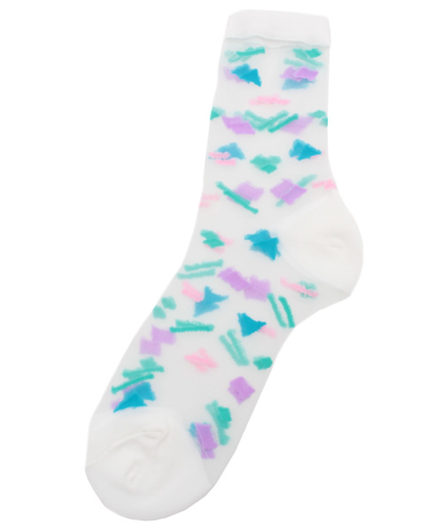 WEGO（ウィゴー）の「WEGO/マルサンカクシースルーソックス（ソックス/靴下・レディース・その他1/その他2/その他3/その他4・FREE）」の2枚目の写真