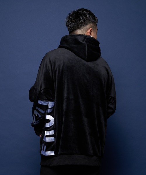 JACKROSE(ジャックローズ)の「JE-マイクロスウェード・ロゴ-ZIPプルオーバー(パーカー・メンズ・グレー/ブラック・M/L)」の22枚目の写真