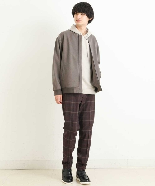 a.v.v（アーヴェヴェ）の「【S-XXL】チェック柄裏起毛スマートスラックス（スラックス・メンズ・ブラウン/ライトブラウン/チャコールグレー/ブラック・44/46/48/50/52）」の10枚目の写真