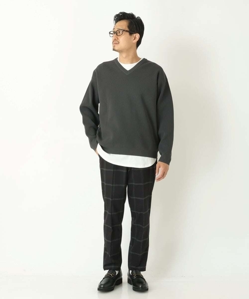 a.v.v（アーヴェヴェ）の「【S-XXL】チェック柄裏起毛スマートスラックス（スラックス・メンズ・ブラウン/ライトブラウン/チャコールグレー/ブラック・44/46/48/50/52）」の13枚目の写真