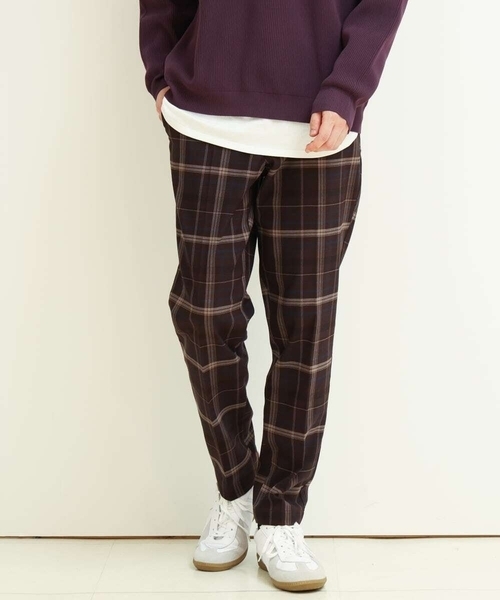 a.v.v（アーヴェヴェ）の「【S-XXL】チェック柄裏起毛スマートスラックス（スラックス・メンズ・ブラウン/ライトブラウン/チャコールグレー/ブラック・44/46/48/50/52）」の14枚目の写真