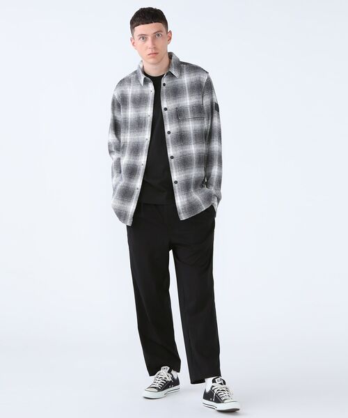 Calvin Klein(カルバン・クライン)の「ブラッシュドチェックインドアシャツ(シャツ/ブラウス・メンズ・ブラウン系その他/ブラック・L/S/M/XL)」の3枚目の写真