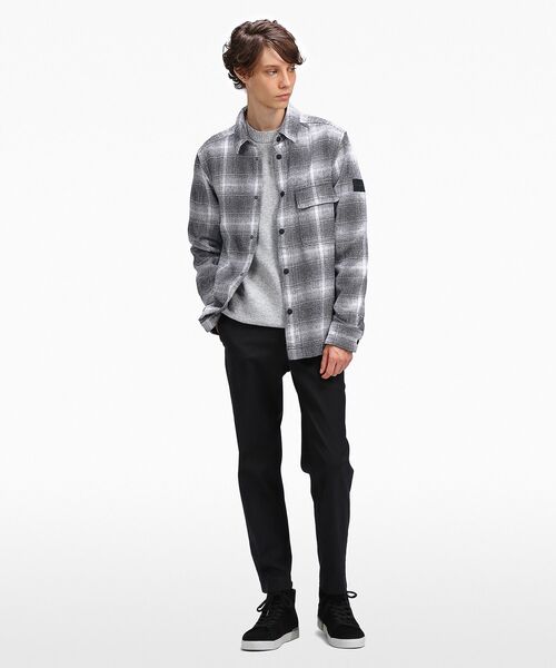 Calvin Klein(カルバン・クライン)の「ブラッシュドチェックインドアシャツ(シャツ/ブラウス・メンズ・ブラウン系その他/ブラック・L/S/M/XL)」の15枚目の写真