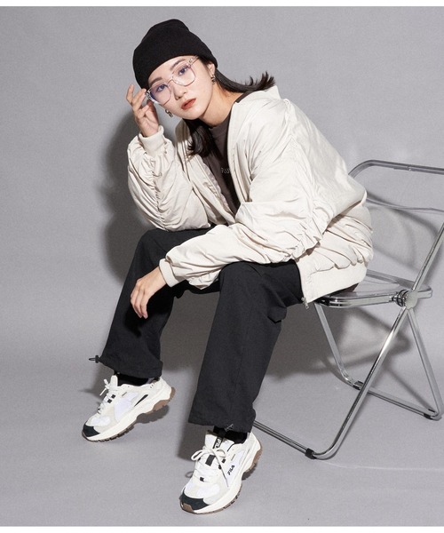 ANAP（アナップ）の「ボリュームMA-1（MA-1・レディース・アイボリー/カーキ/ブラック・FREE）」の18枚目の写真