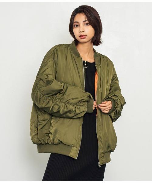 ANAP（アナップ）の「ボリュームMA-1（MA-1・レディース・アイボリー/カーキ/ブラック・FREE）」の19枚目の写真