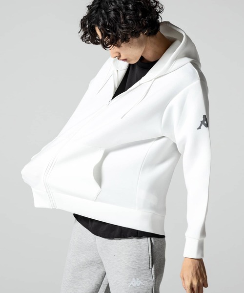 Kappa（カッパ）の「Kappa(カッパ)オミニロゴダンボールニットジップパーカー（パーカー・メンズ・ネイビー/ライトグレー/ホワイト/ブラック・L/XL/M/XXL）」の2枚目の写真