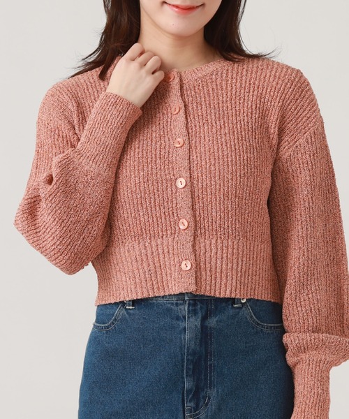 archives（アルシーヴ）の「２ＷＡＹメランジニットカーディガン（カーディガン/ボレロ・レディース・オレンジ/パープル/ブルー/グレー・MEDIUM）」の2枚目の写真