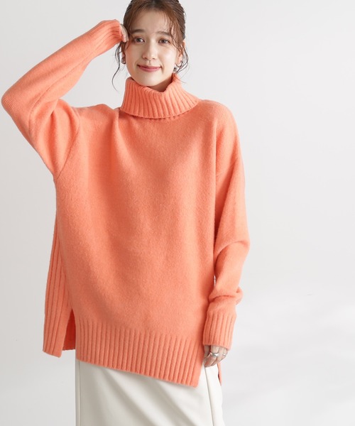 ◆タートルネックオーバーニット