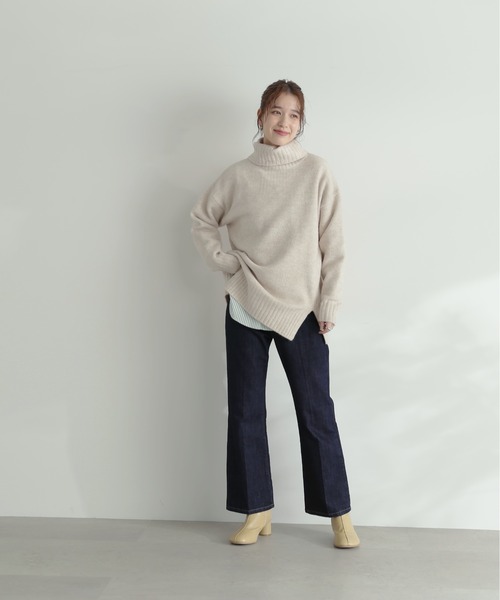 ◆タートルネックオーバーニット