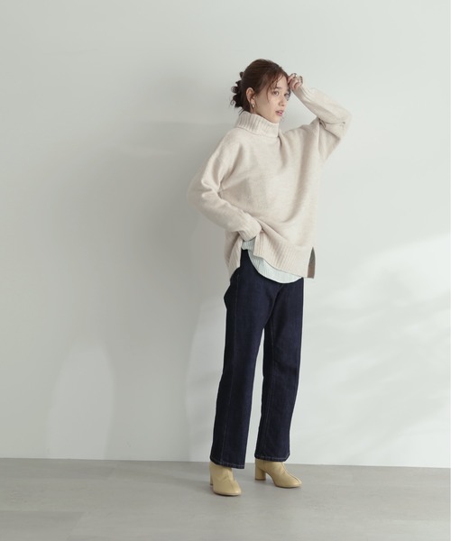 ◆タートルネックオーバーニット