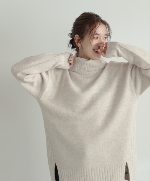 ◆タートルネックオーバーニット
