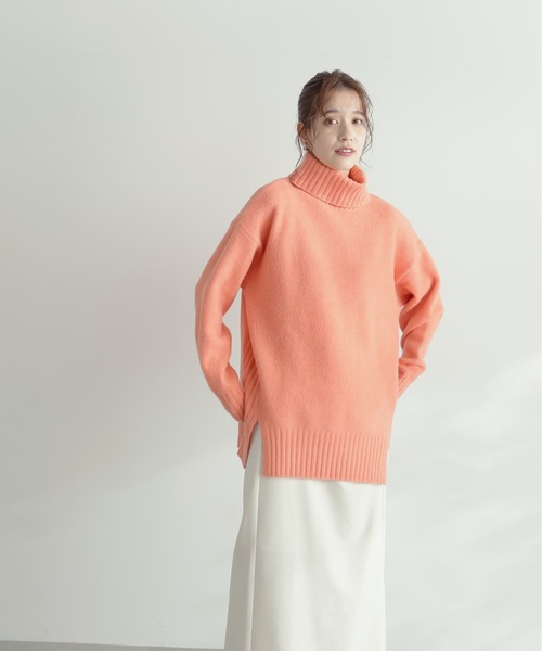 ◆タートルネックオーバーニット
