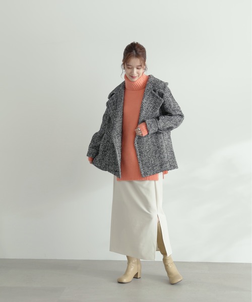 N.（N. Natural Beauty Basic）（エヌエヌナチュラルビューティーベーシック）の「◆タートルネックオーバーニット（ニット/セーター・レディース・ダークブルー/イエロー/オレンジ/ナチュラル・MEDIUM）」の15枚目の写真