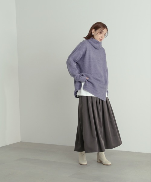 N.（N. Natural Beauty Basic）（エヌエヌナチュラルビューティーベーシック）の「◆タートルネックオーバーニット（ニット/セーター・レディース・ダークブルー/イエロー/オレンジ/ナチュラル・MEDIUM）」の9枚目の写真