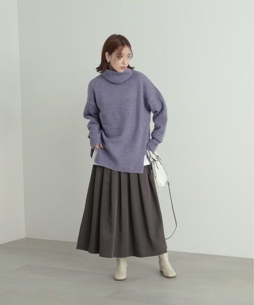 N.（N. Natural Beauty Basic）（エヌエヌナチュラルビューティーベーシック）の「◆タートルネックオーバーニット（ニット/セーター・レディース・ダークブルー/イエロー/オレンジ/ナチュラル・MEDIUM）」の10枚目の写真