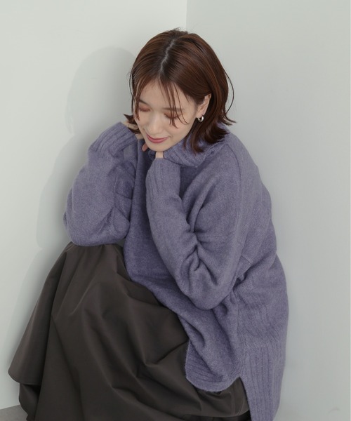 N.（N. Natural Beauty Basic）（エヌエヌナチュラルビューティーベーシック）の「◆タートルネックオーバーニット（ニット/セーター・レディース・ダークブルー/イエロー/オレンジ/ナチュラル・MEDIUM）」の11枚目の写真