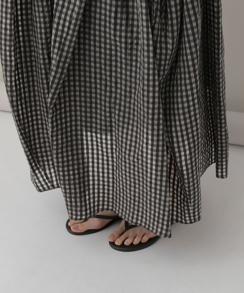 Curensology（カレンソロジー）の「Curensology(カレンソロジー)/コットンシルクギンガムスカート（スカート・レディース・ブラック・FREE）」の10枚目の写真