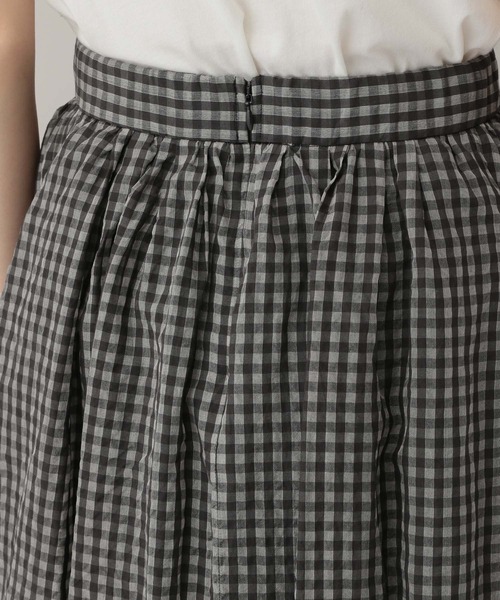 Curensology（カレンソロジー）の「Curensology(カレンソロジー)/コットンシルクギンガムスカート（スカート・レディース・ブラック・FREE）」の11枚目の写真