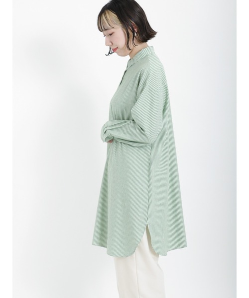 Samansa Mos2（サマンサ モスモス）の「柄アソートシャツチュニック（チュニック・レディース・ブルー/オフホワイト/ブラック/グリーン/レッド・ﾌﾘ-）」の15枚目の写真